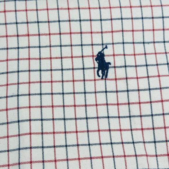 Polo Ralph Lauren Shirt Mens XL White Red Blue Check Casual Button Up Preppy VTG - Picture 2 of 9
